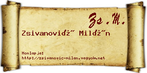 Zsivanović Milán névjegykártya